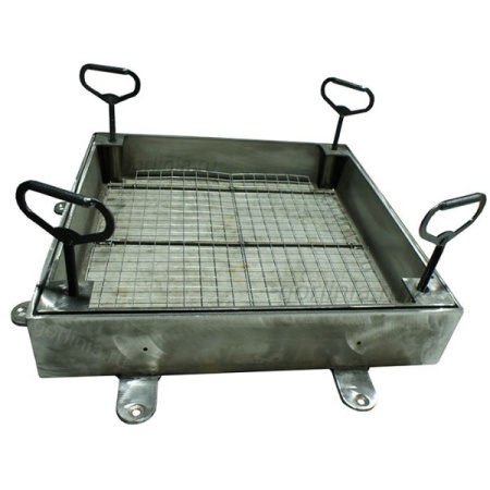 Люк под брусчатку Проспект-ВН из нержавеющей стали съемный - корыто с ручками Люк под брусчатку Проспект-ВН из нержавеющей стали съемный - корыто с ручками