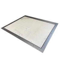 Напольный люк в подвал с электроприводом Стелс под плитку вид сверху Напольный люк в подвал с электроприводом Стелс под плитку вид сверху