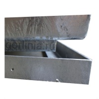 Люк под террасную доску декинг из оцинкованной стали на петлях с кантом под настил ДПК Люк под террасную доску декинг из оцинкованной стали на петлях с кантом под настил ДПК