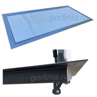 Напольный люк в подвал Стелс - вид открытой дверки с ГВЛВ и кронштейн газлифта снизу Напольный люк в подвал Стелс - вид открытой дверки с ГВЛВ и кронштейн газлифта снизу