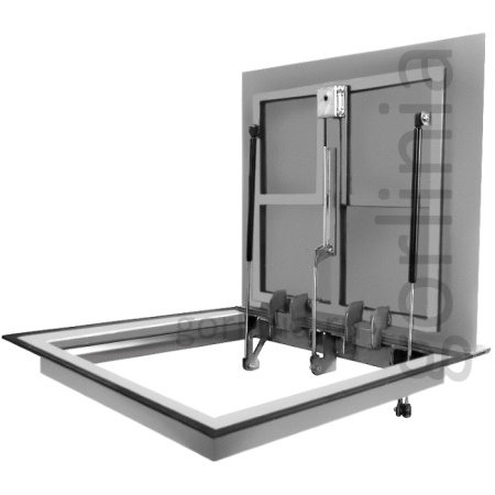 Люк Контур из нержавейки с рифленым листом 3 мм на лицевой части двери Люк Контур из нержавейки с рифленым листом 3 мм на лицевой части двери