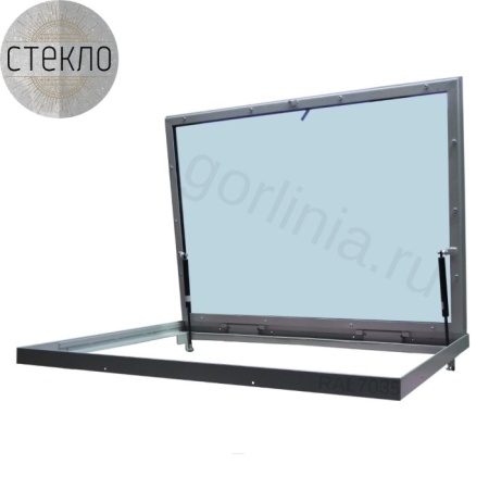 Как выглядит стеклянный напольный люк Стеклогор 800х1500п*75  Модель стеклянного напольного люка Стеклогор 800х1500п*75