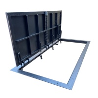 Напольный люк в подвал Стелс в раме из сортового уголка на петлях с амортизаторами под плитку невидимка Напольный люк в подвал Стелс в раме из сортового уголка на петлях с амортизаторами под плитку невидимка