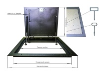 Напольный люк Стелс-У 900*1600п уголок утепленный чертежи изделия Напольный люк Стелс-У 900*1600п уголок утепленный схемы