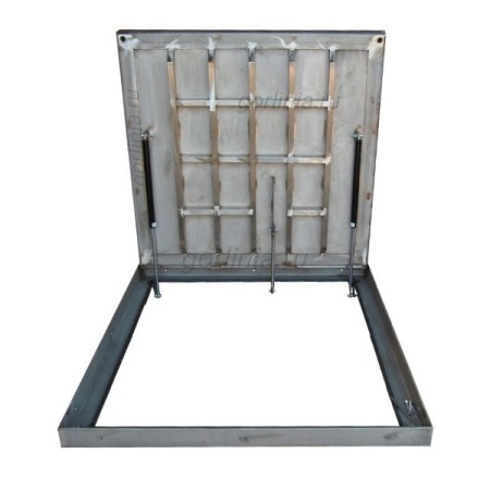 Люк под брусчатку Проспект-Н из нержавеющей стали на петлях с газлифтами 2000Н Люк под брусчатку Проспект-Н из нержавеющей стали на петлях с газлифтами 2000Н