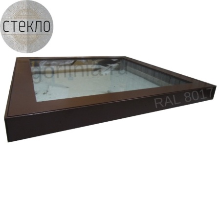 Как выглядит стеклянный напольный люк Стеклогор 700х700*63  Модель стеклянного напольного люка Стеклогор 700х700*63