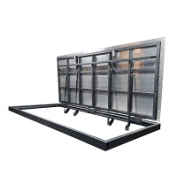 Люк в подвал с алюминиевым листом на двери большого размера в раме короб из профиля Люк в подвал с алюминиевым листом на двери большого размера в раме короб из профиля