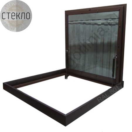 Как выглядит стеклянный напольный люк Стеклогор 1100х1100*75  Модель стеклянного напольного люка Стеклогор 1100х1100*75